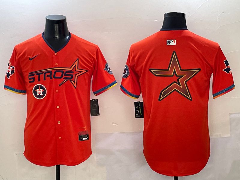 Men Houston Astros Blank Orange Five generation Joint Name 2025 Nike MLB Jersey style 9